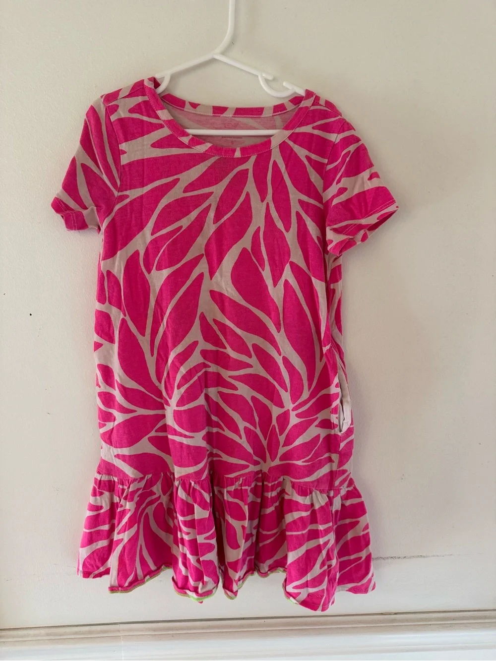 Girls' Vineyard Vines Pink Printed Ruffle-Hem Dress